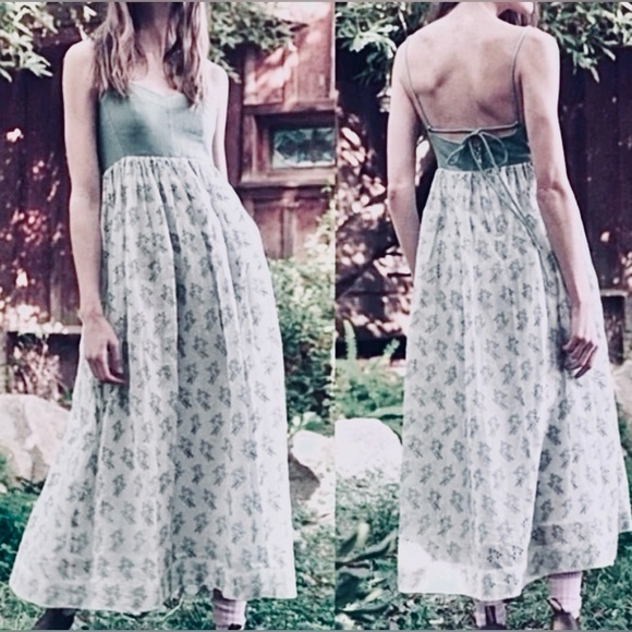 The Great. The Camelia Eyelet Maxi Dress in Ashy
Blue Grey color Size L NWT - Picture 1 of 14